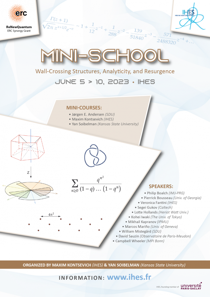Minischool "WallCrossing Structures, Analyticity and Resurgence" IHES